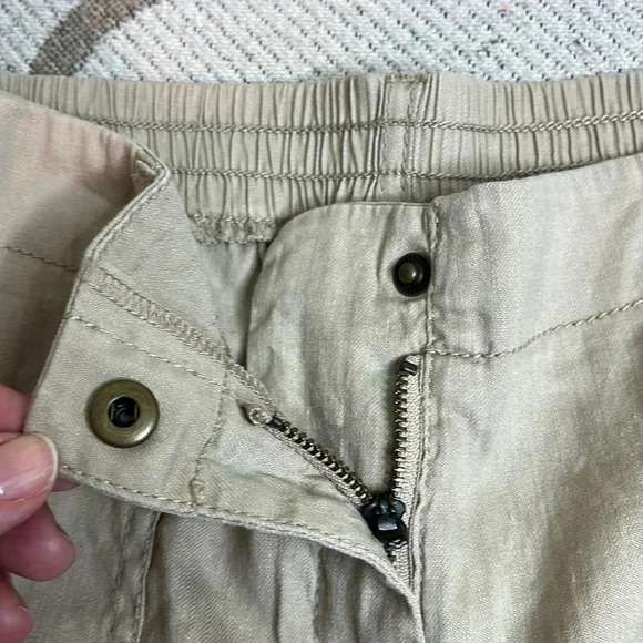 🤍Chico’s Casual linen blend Embellished Utility Crop Pants, XS/2 - Picture 14 of 17